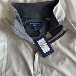 Men’s Peter Millar Stealth Performance Quarter-Zip, British Grey